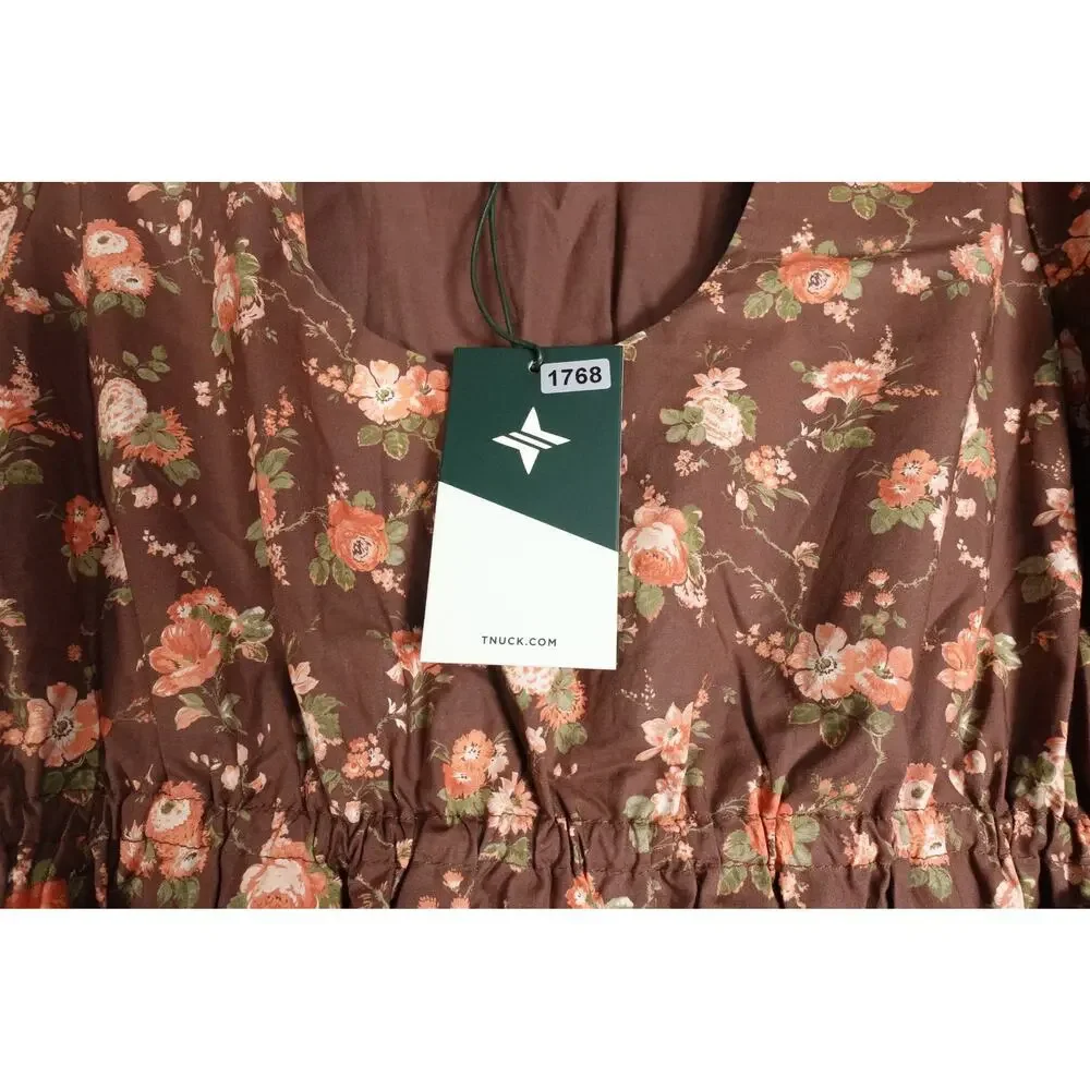 NWOT Tuckernuck Brown Floral Midi Dress x Shea McGee - Picture 9 of 12